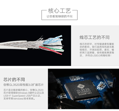 绿联20291-USB3.0 4口分线器1米黑色 - 网络产品 - 诺一商城